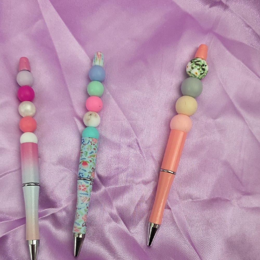 CUSTOM Made Colorful Beaded Pens - 3 FOR $15